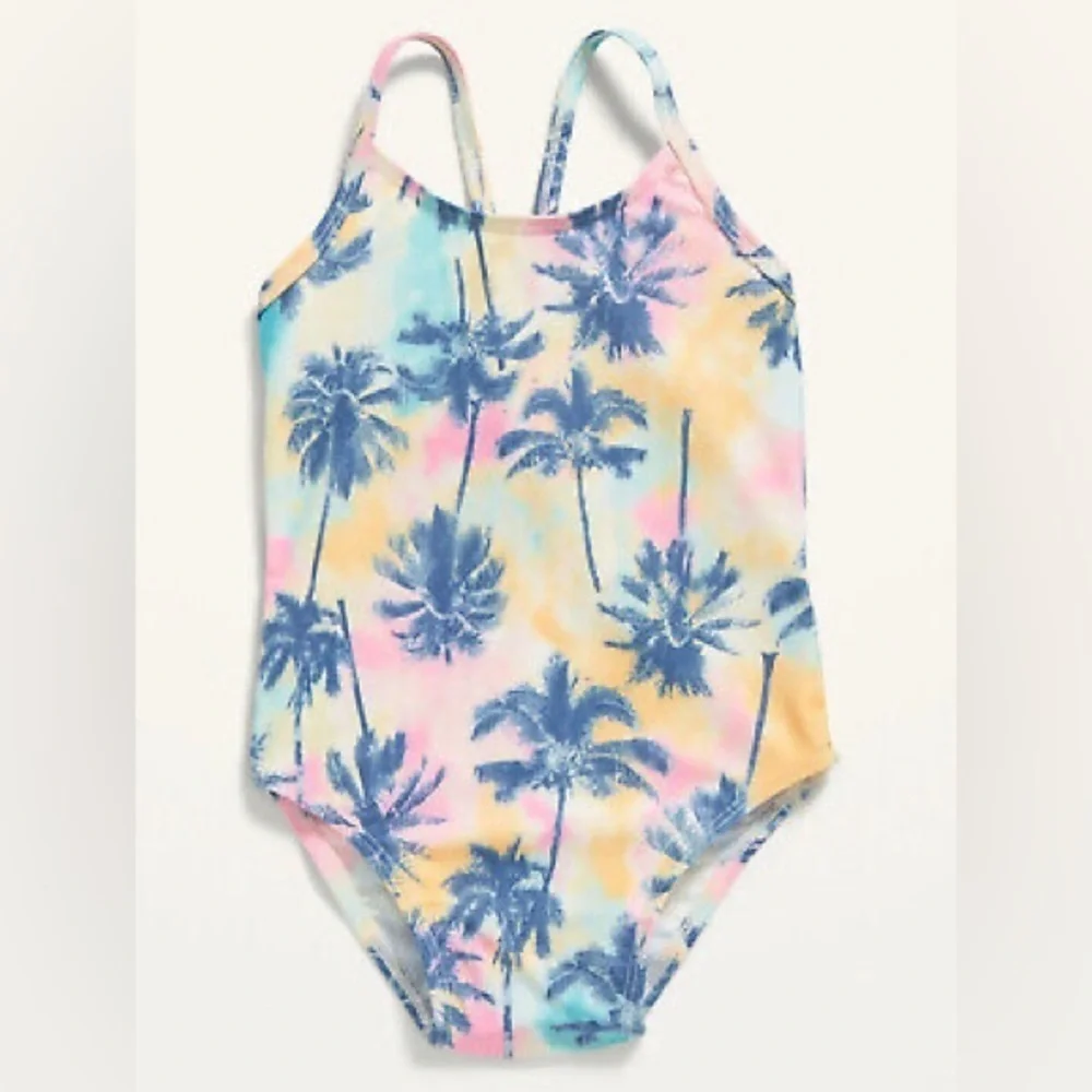 Old Navy Toddler Girl Palm Print One Piece Swimsuit Size 3T